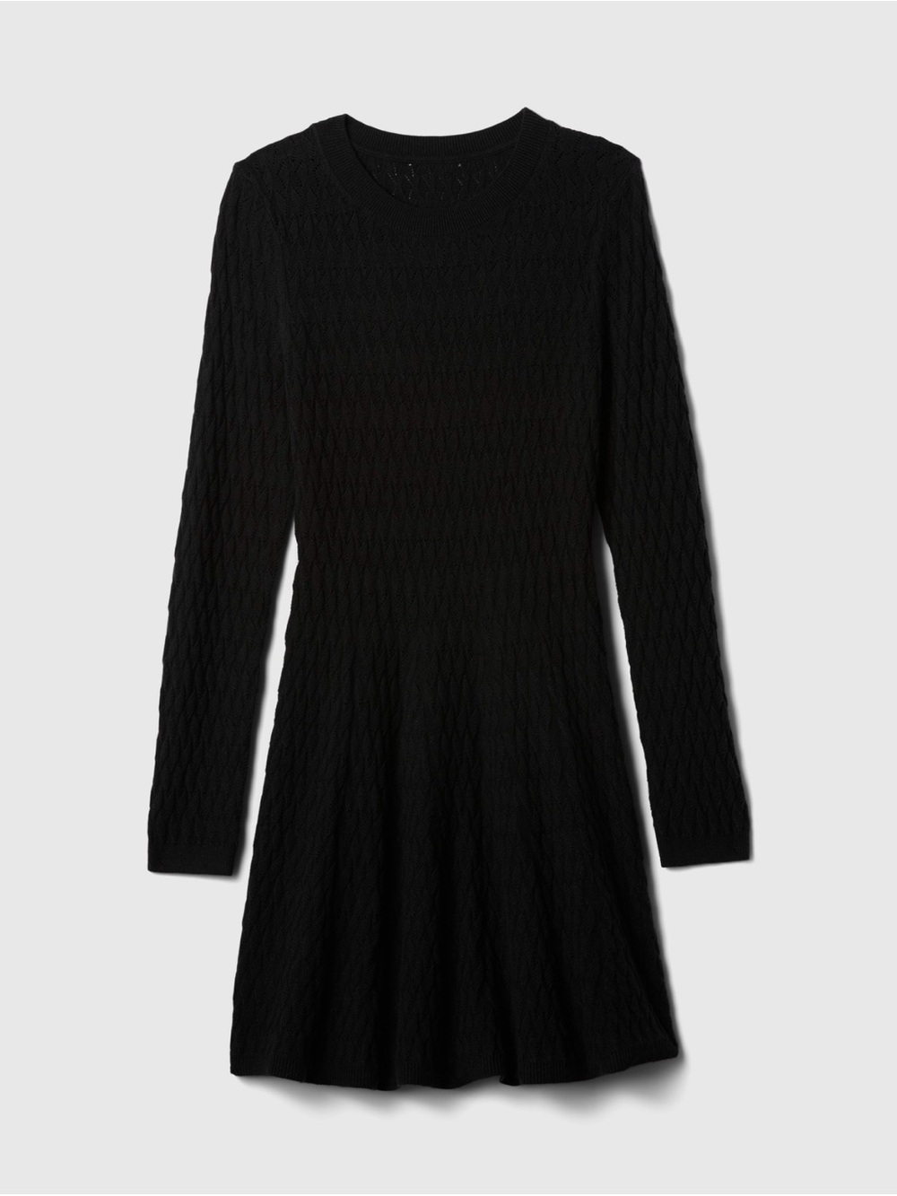 Gap CashSoft Pointelle Mini Sweater Dress True Black Size L